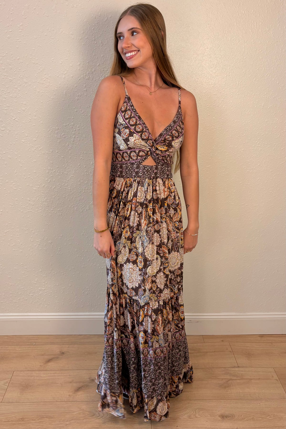 Caroline Paisley Floral Maxi Dress