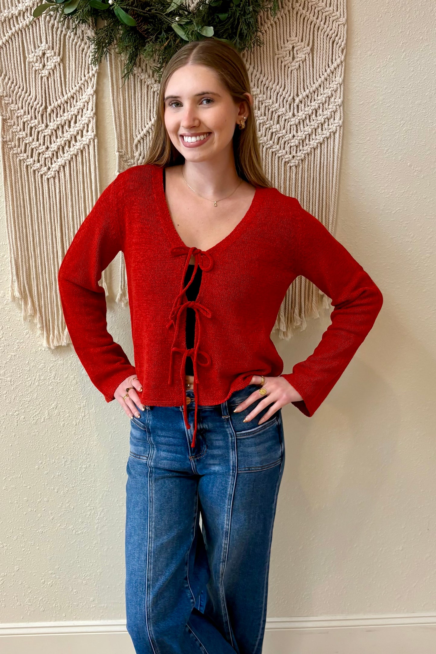 Amelia Tie Front Cardigan Sweater