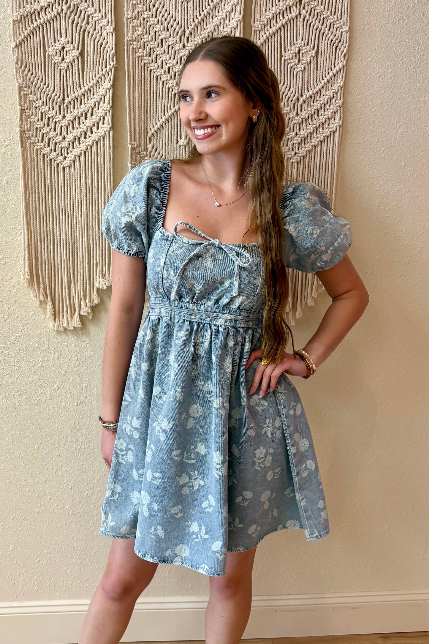 Charleigh Floral Denim Mini Dress