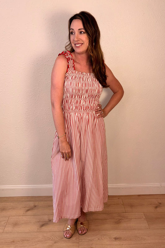 Poppy Smocked Stripe Maxi Dress