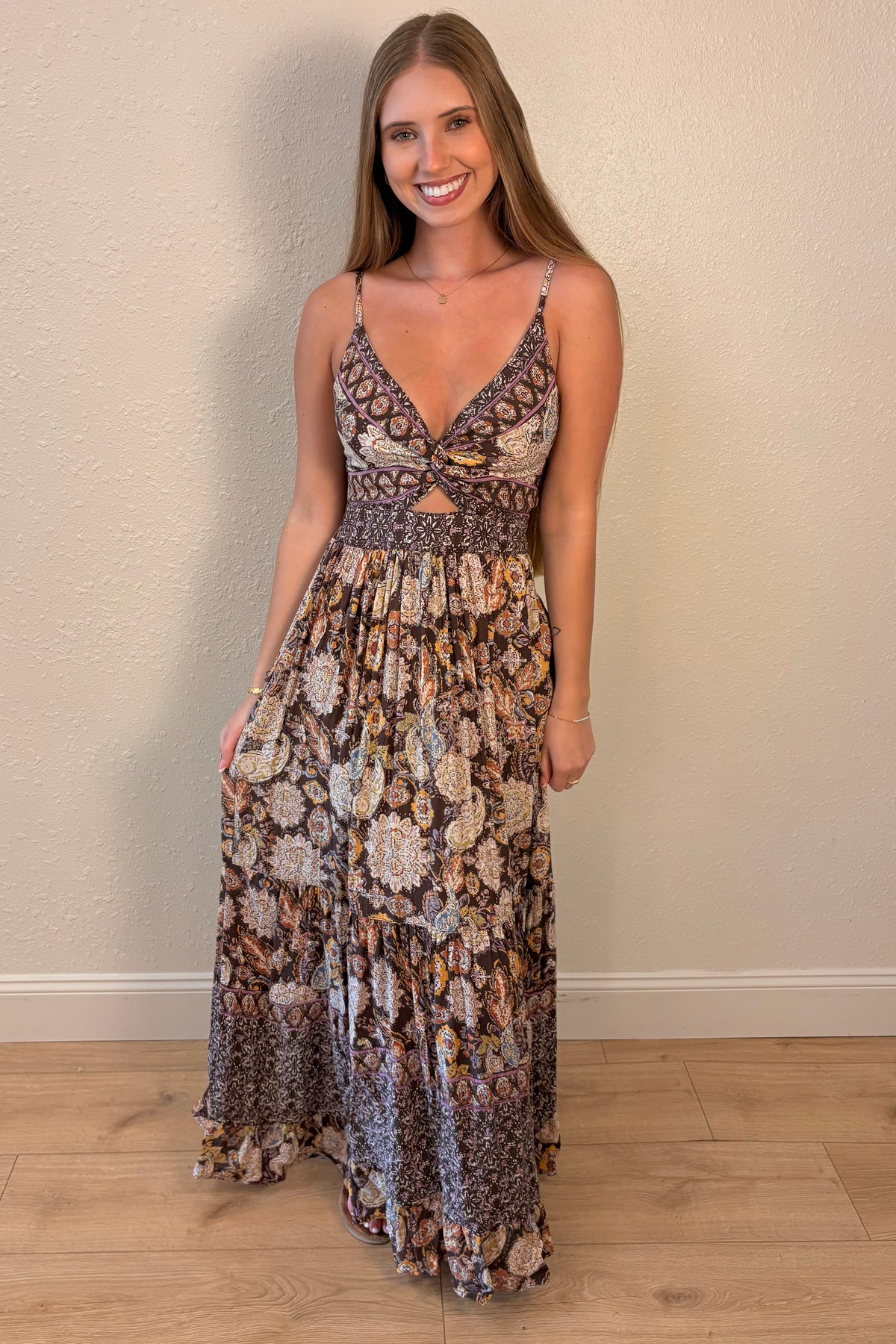 Caroline Paisley Floral Maxi Dress