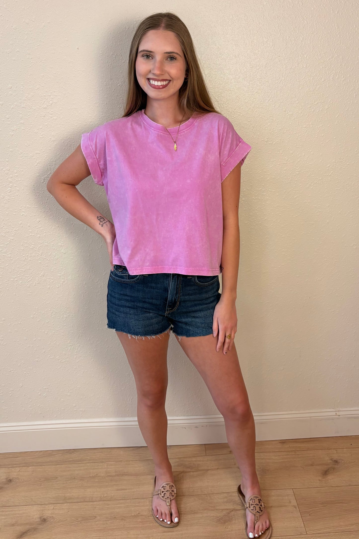 Zara Pink Mineral Wash T-Shirt