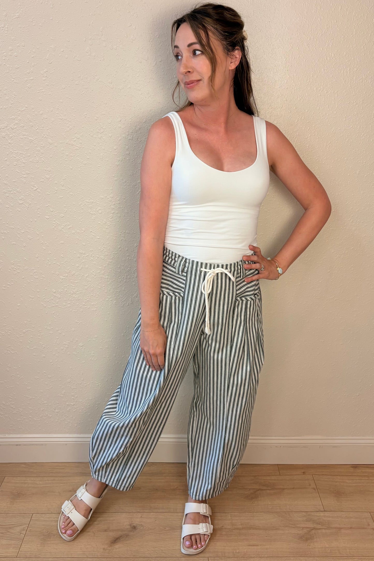 Maren Stripe Barrel Leg Pants