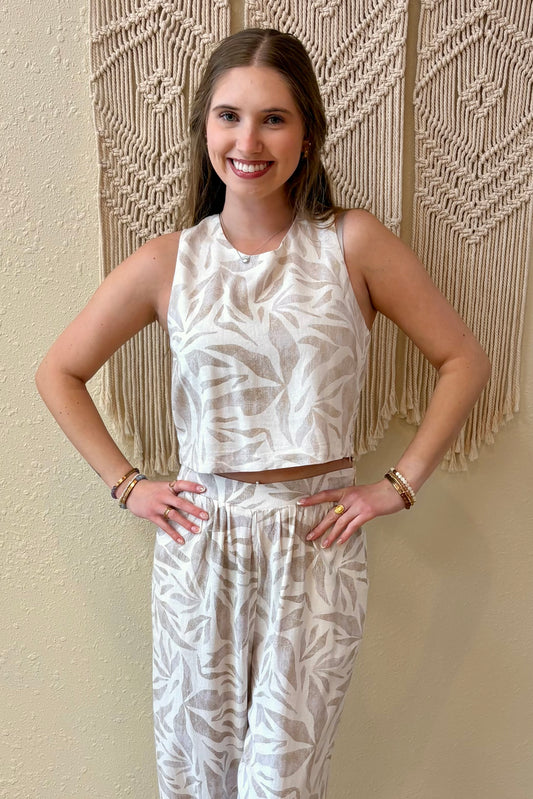 Tulum Linen Tie Back Tank Top