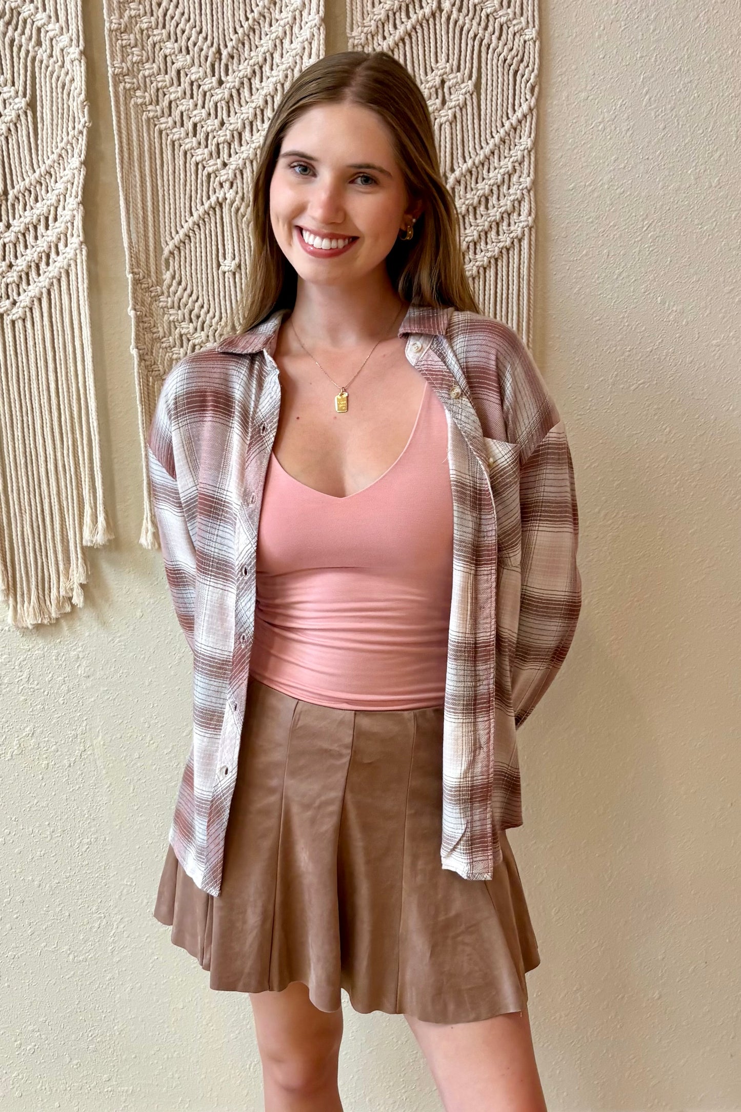 Bethany Pink Flannel Shirt
