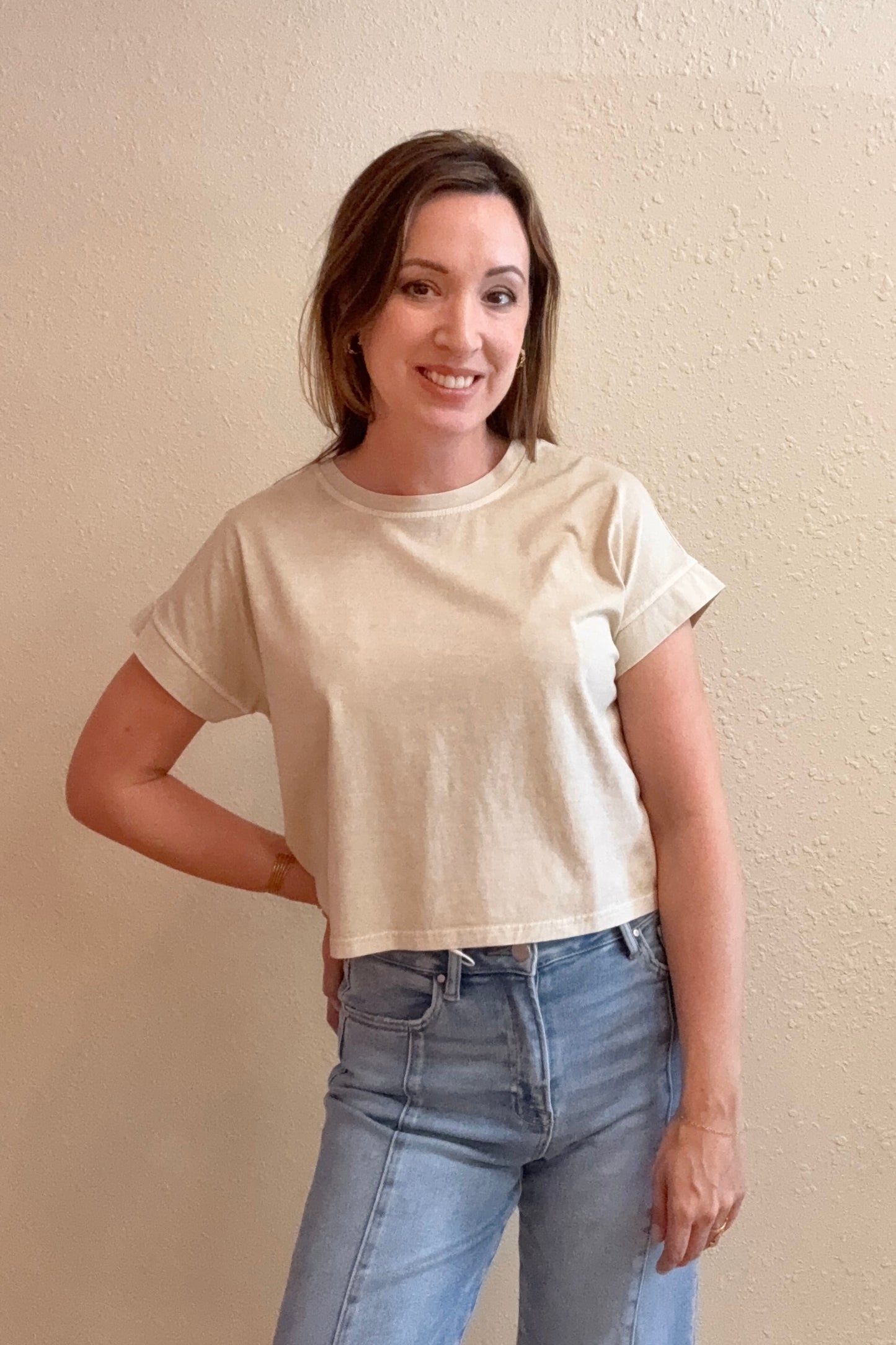 Gianna Khaki Short Sleeve Tee Shirt