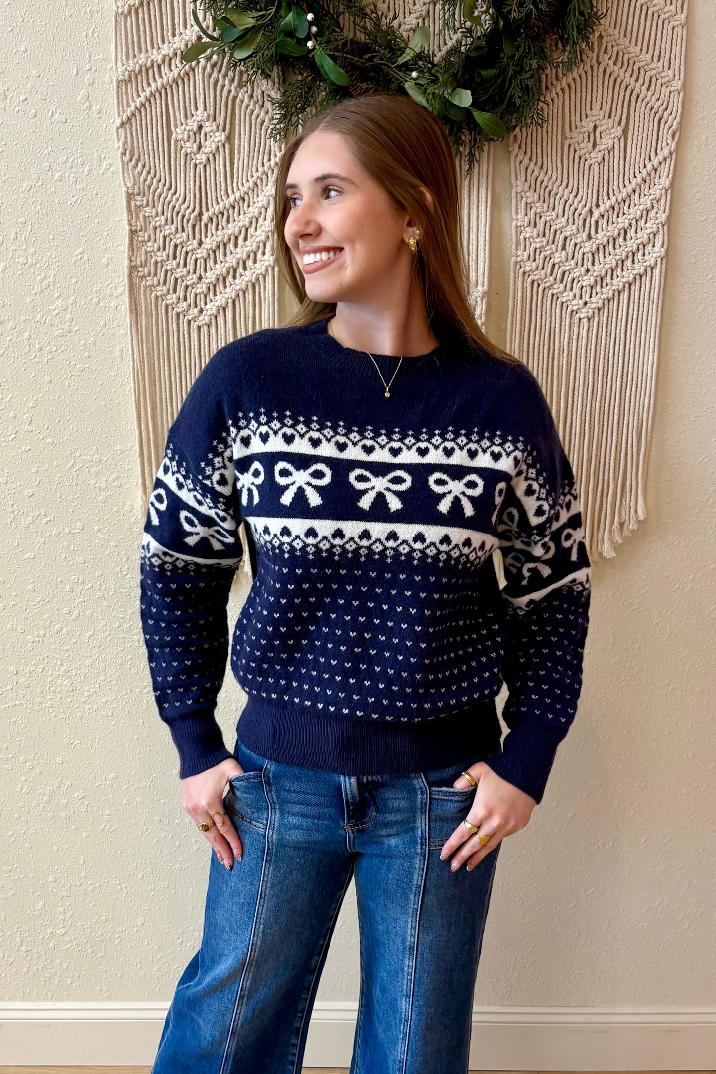 Belle Bow and Heart Sweater