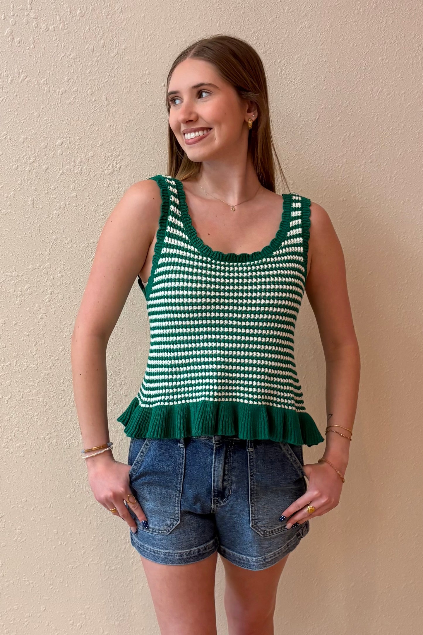 Fiona Crochet Peplum Tank Top