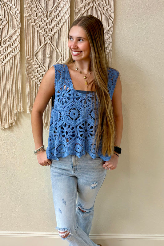 Nora Crochet Sleeveless Top