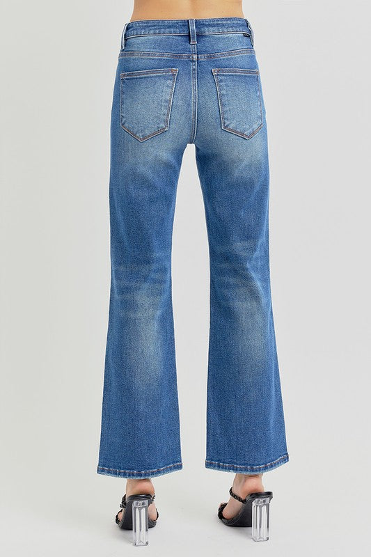 Risen High Rise Straight Leg Ankle Jeans