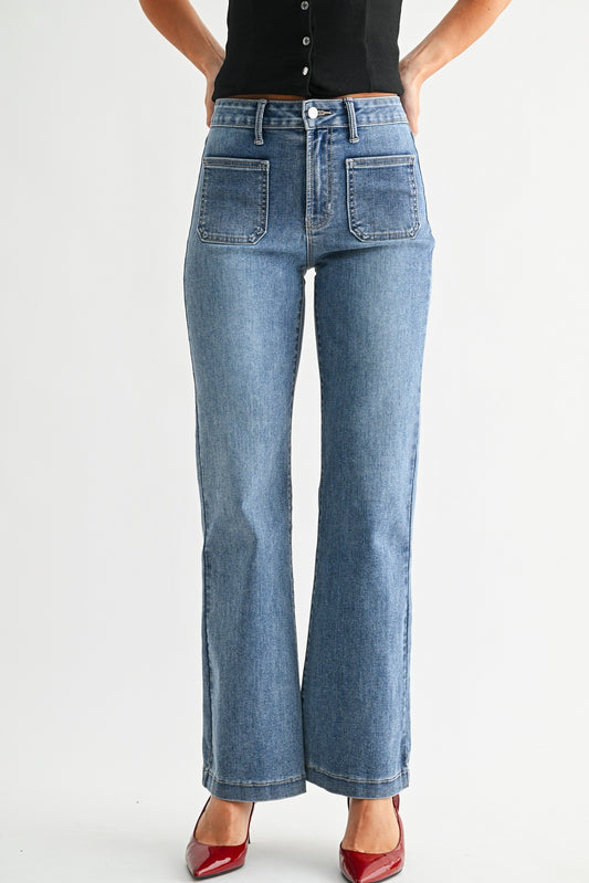 Just USA Mini Patch Pocket Flare Jean
