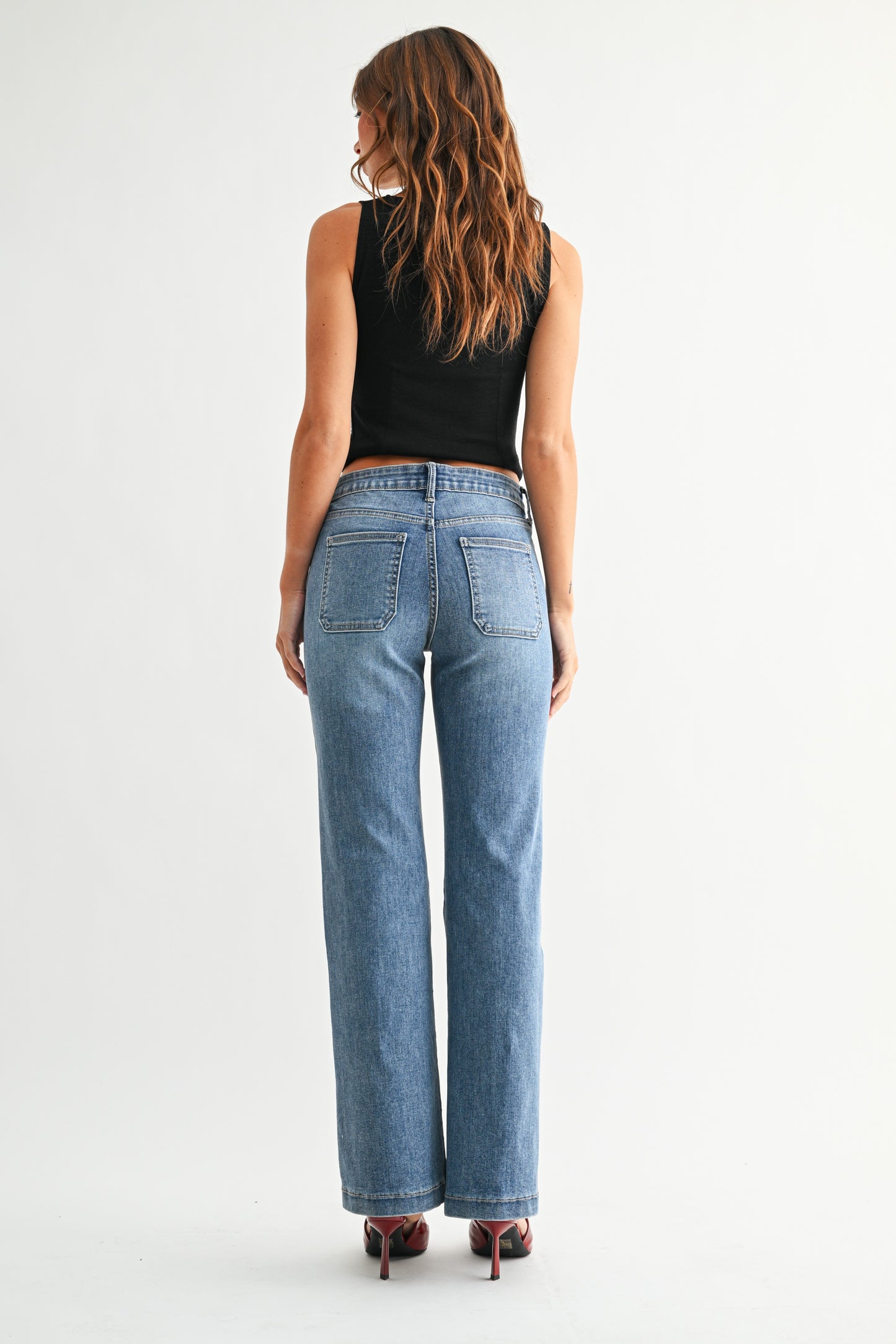 Just USA Mini Patch Pocket Flare Jean