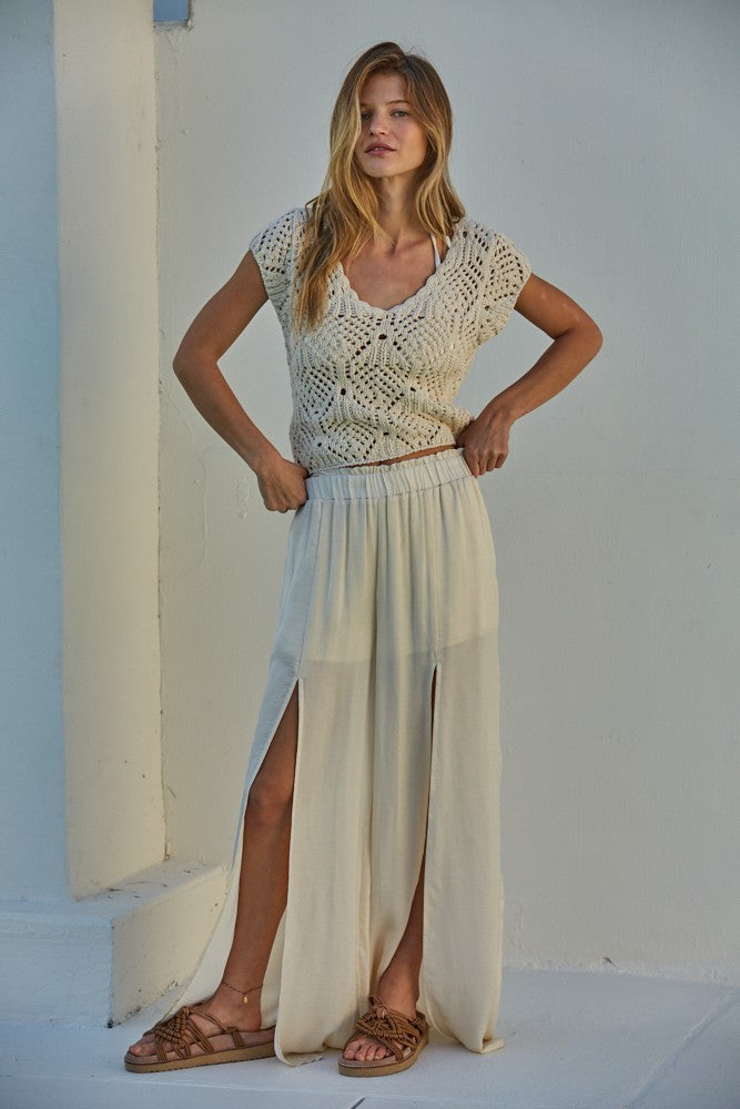 Kendra Crochet Sweater Top