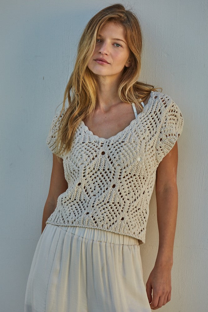 Kendra Crochet Sweater Top