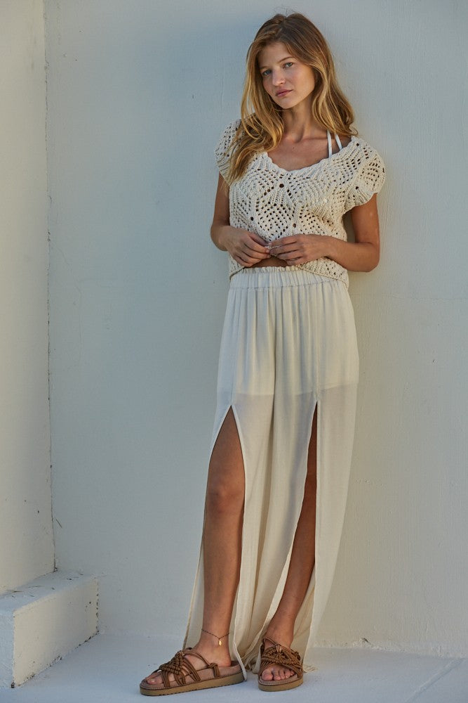 Kendra Crochet Sweater Top