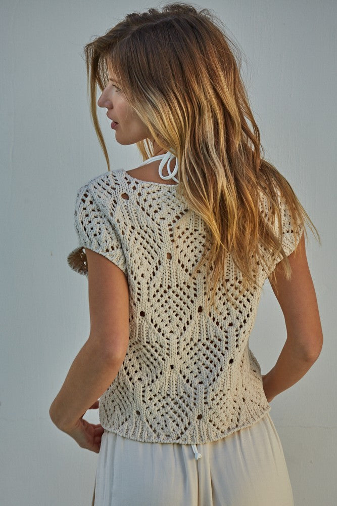 Kendra Crochet Sweater Top