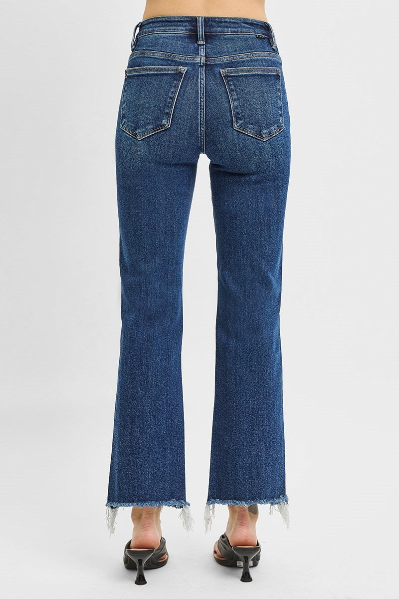 Risen Dark Wash Straight Leg Ankle Length Jeans