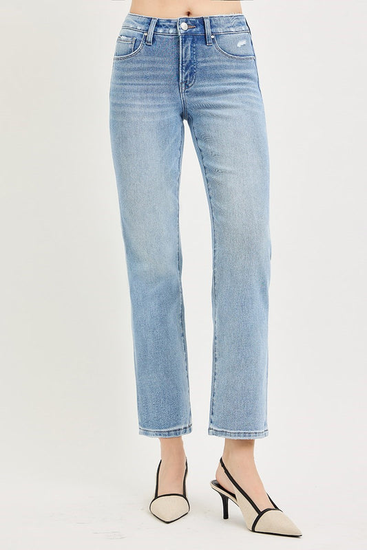 Risen Light Wash Mid Rise Ankle Length Jean