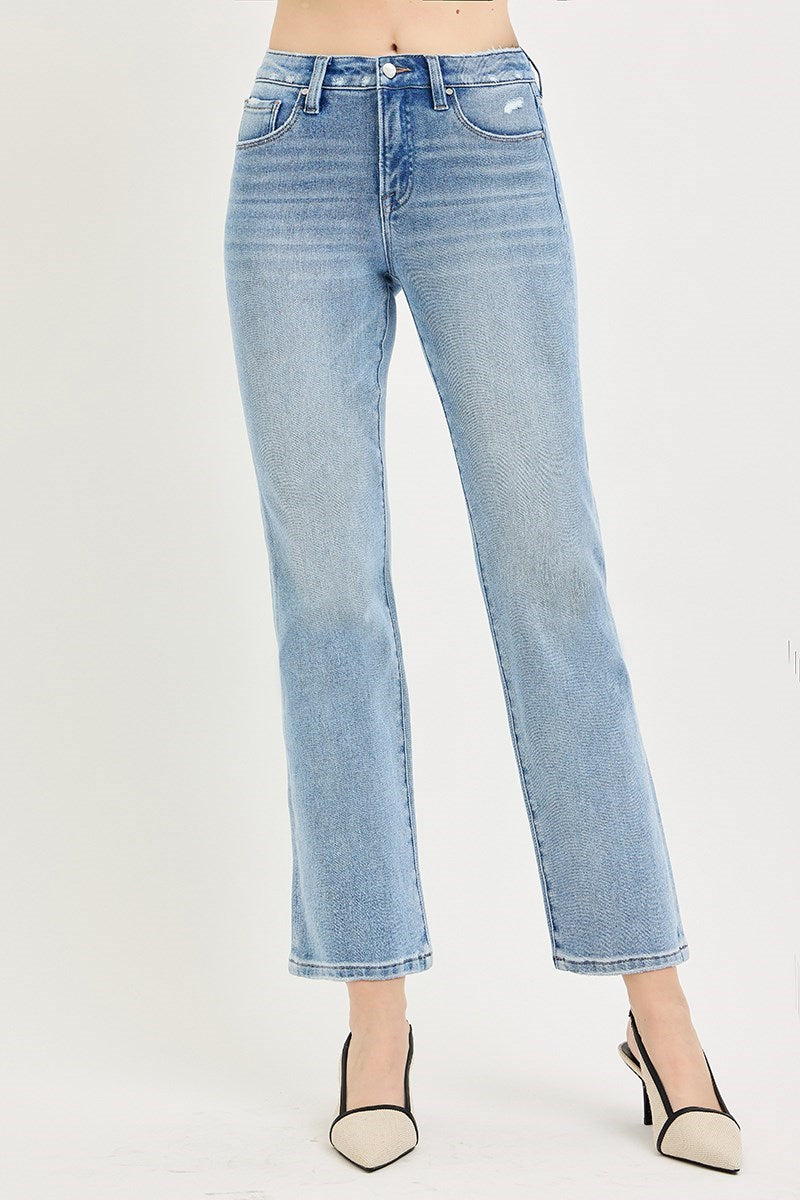 Risen Light Wash Mid Rise Ankle Length Jean