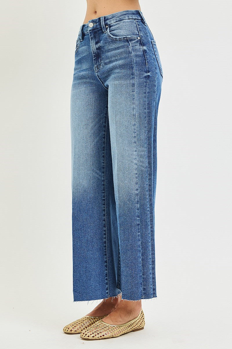 Risen High Rise Side Seam Cropped Jeans