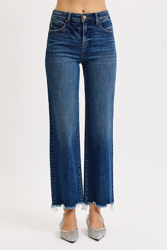 Risen Dark Wash Straight Leg Ankle Jean