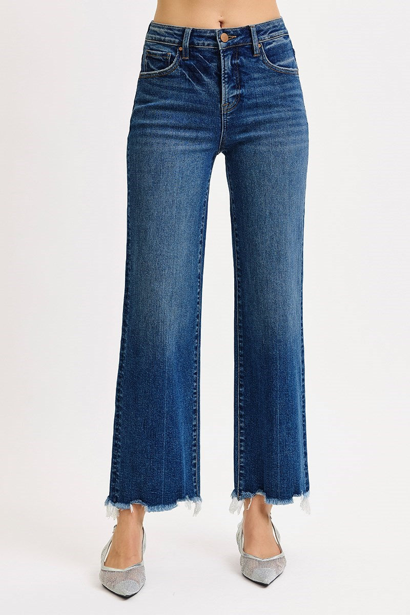 Risen Dark Wash Straight Leg Ankle Jean
