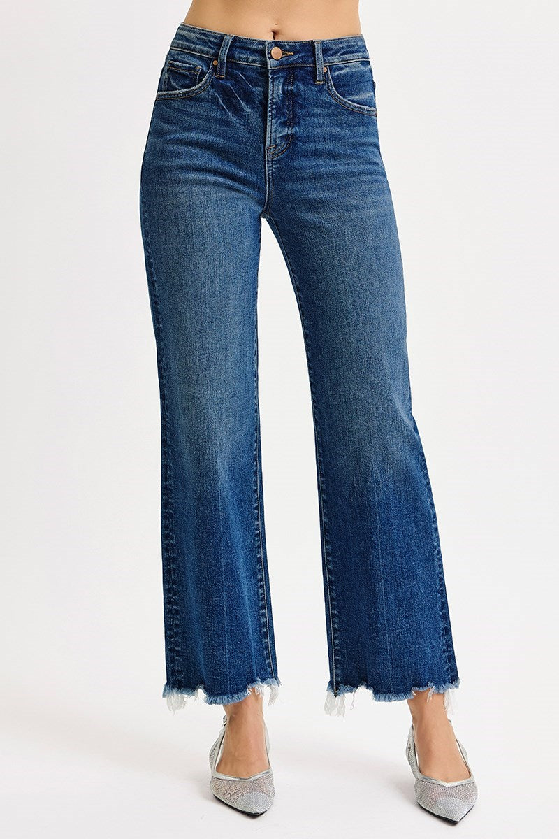 Risen Dark Wash Straight Leg Ankle Jean