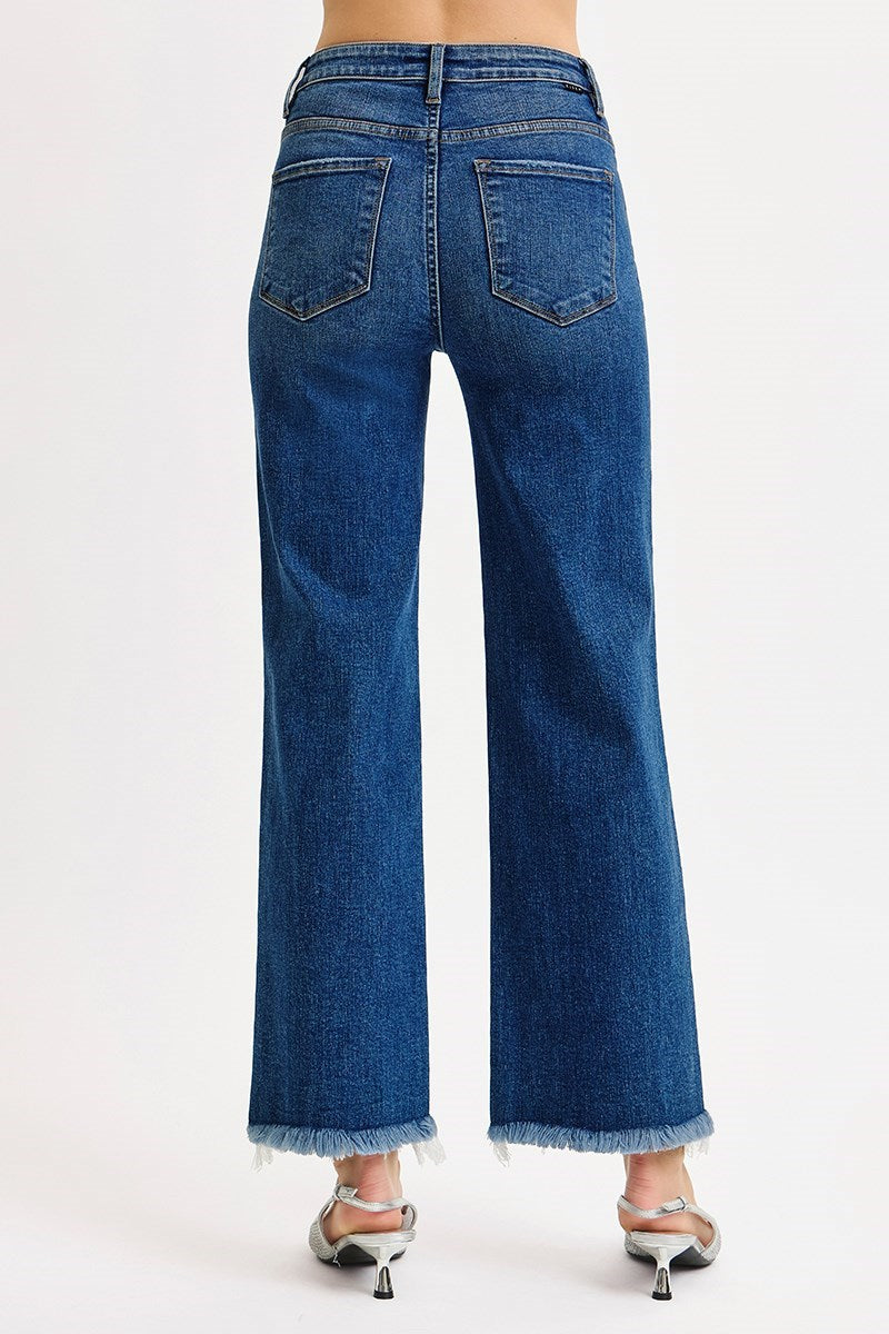 Risen Dark Wash Straight Leg Ankle Jean