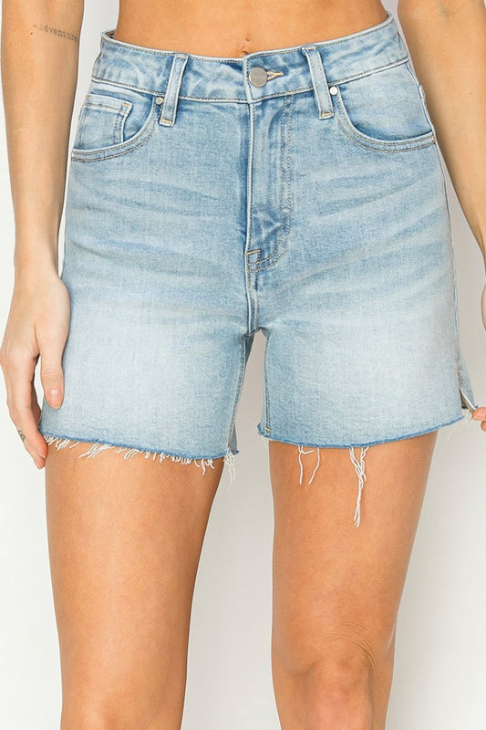 Risen Light Wash High Rise Shorts