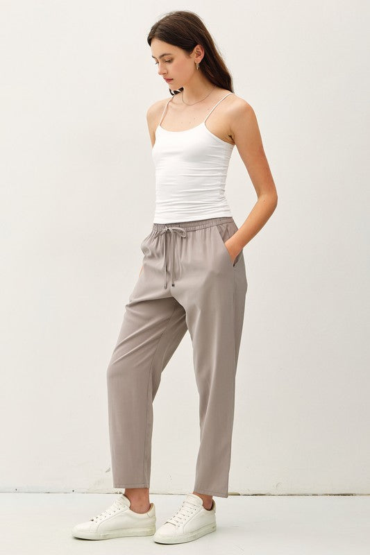 Rene High Rise Drawstring Ankle Pants