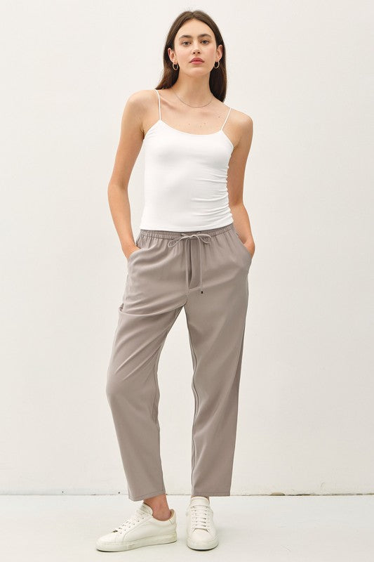 Rene High Rise Drawstring Ankle Pants
