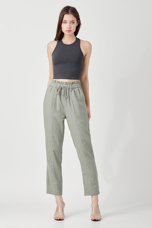 Risen Sage Green Linen Pants