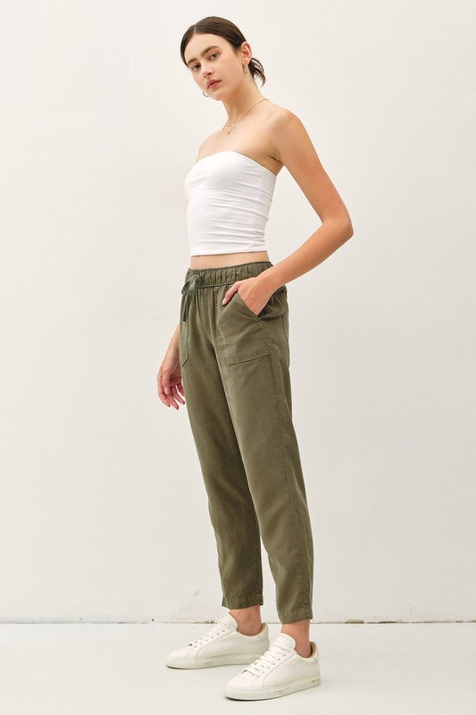 Lara Drawstring Tencel Ankle Pant