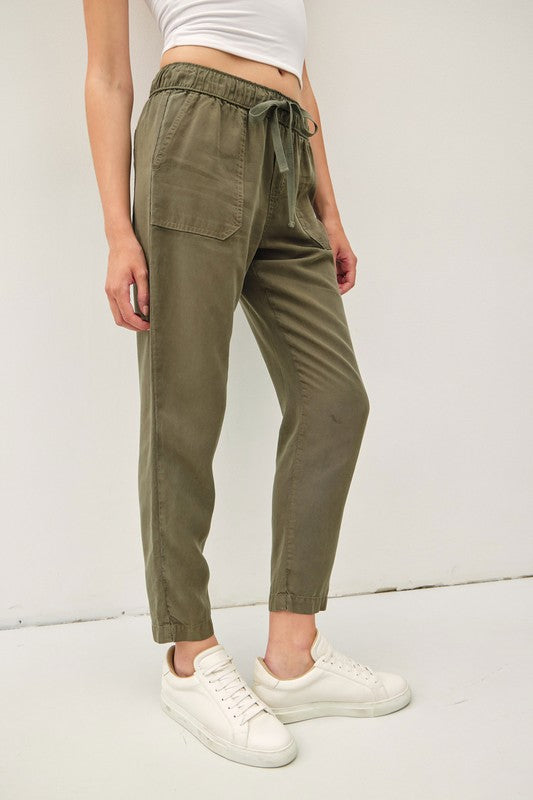 Lara Drawstring Tencel Ankle Pant