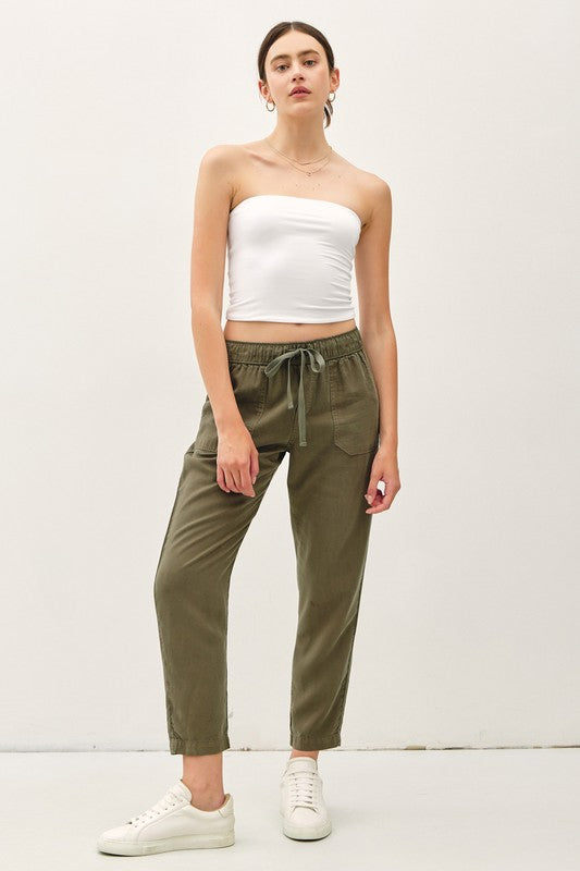 Lara Drawstring Tencel Ankle Pant