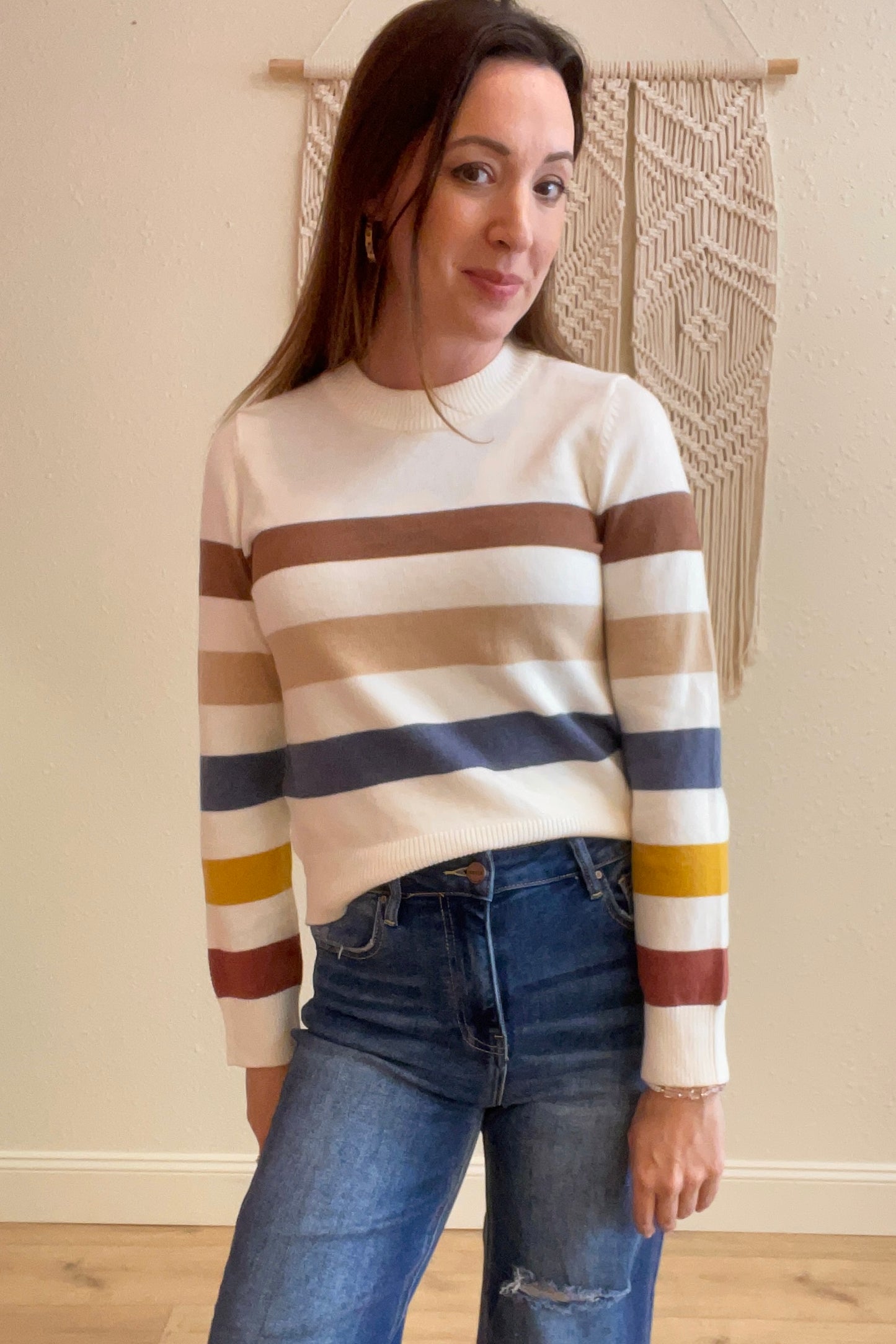 Rylee Rainbow Stripe Sweater