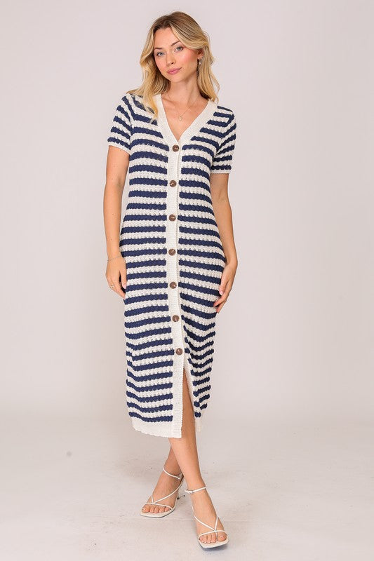 Lucy Navy & White Stripe Sweater Dress