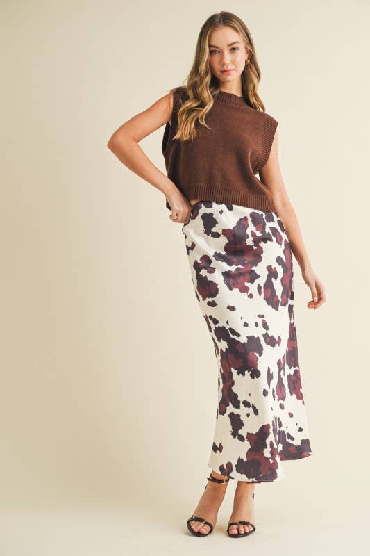 Clementine Abstract Animal Print Maxi Skirt