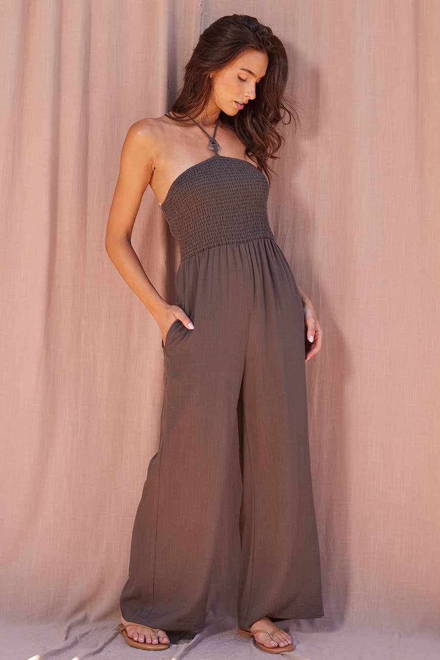 Sabrina Halter Wide Leg Jumpsuit