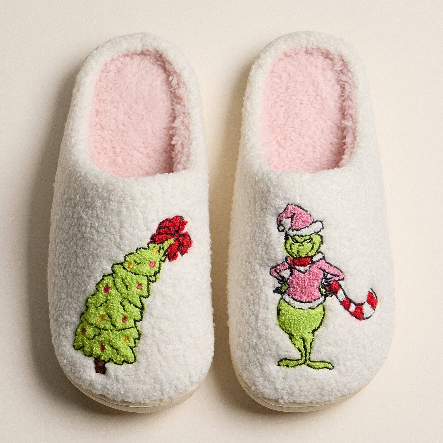 Grinch Christmas Tree Holiday Slippers