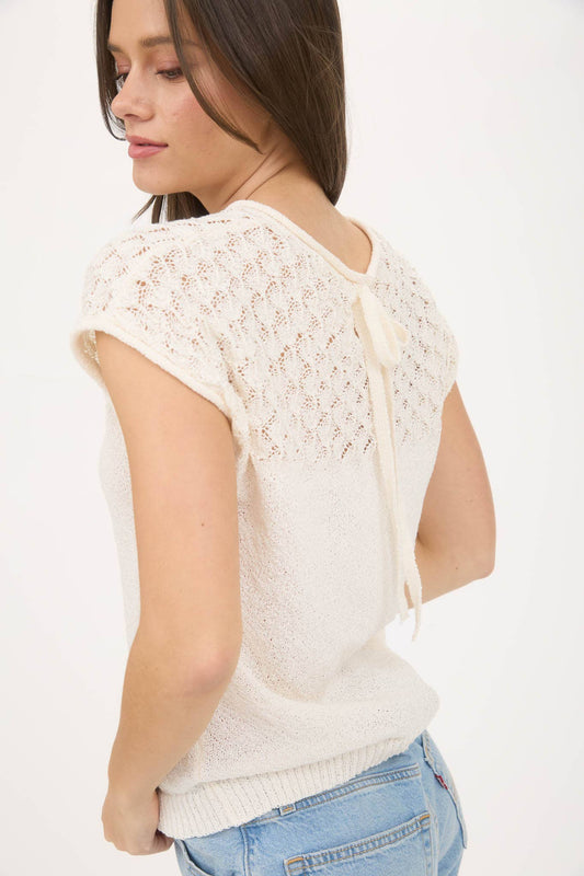 Arya Eyelet Sweater Knit Top