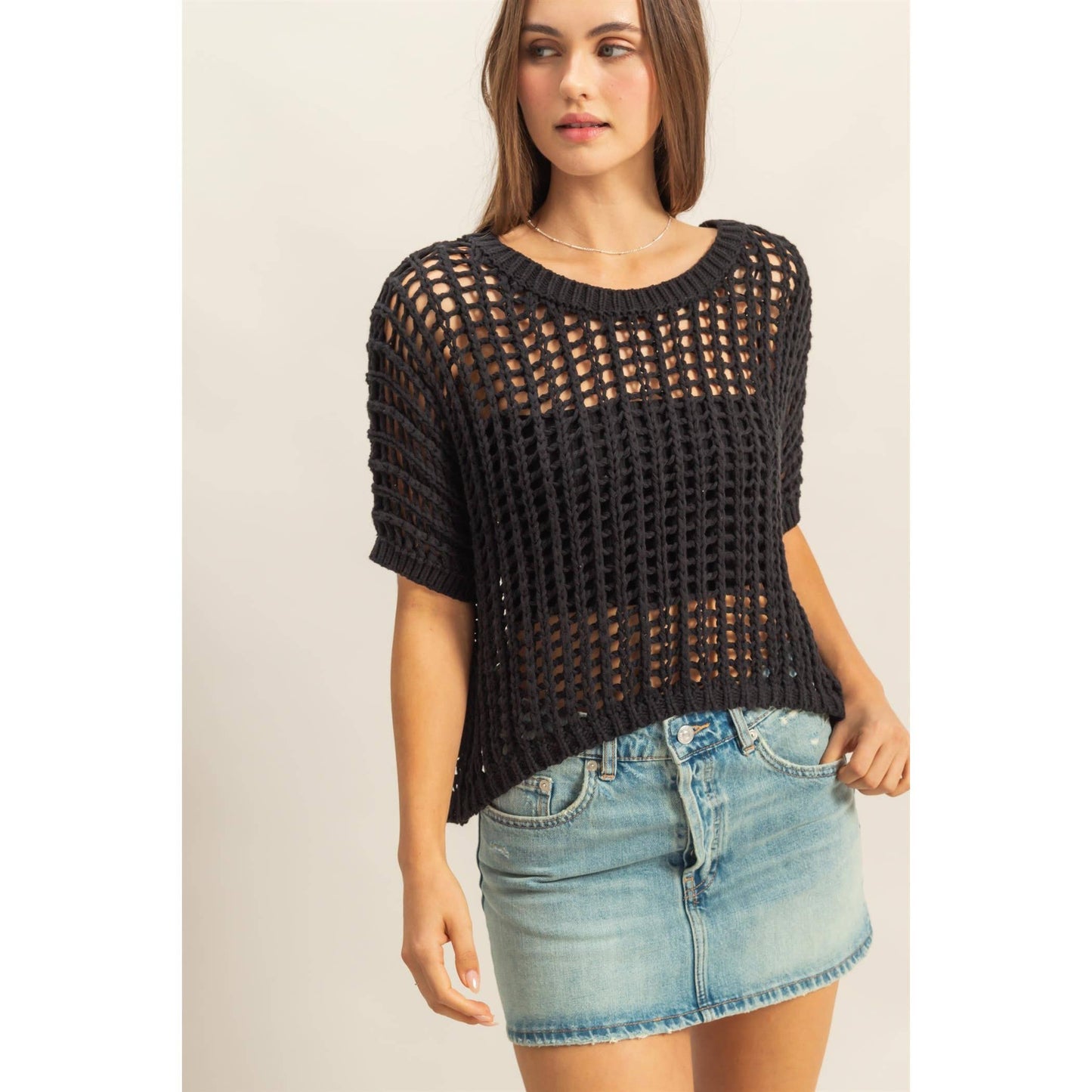 Aria Open Stitch Knit Top