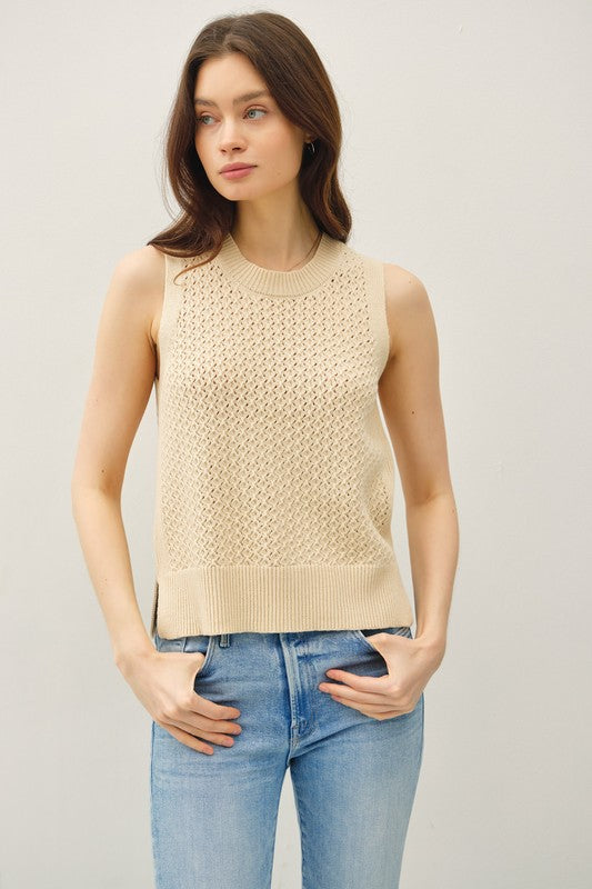 Emery Crochet Knit Sweater Vest