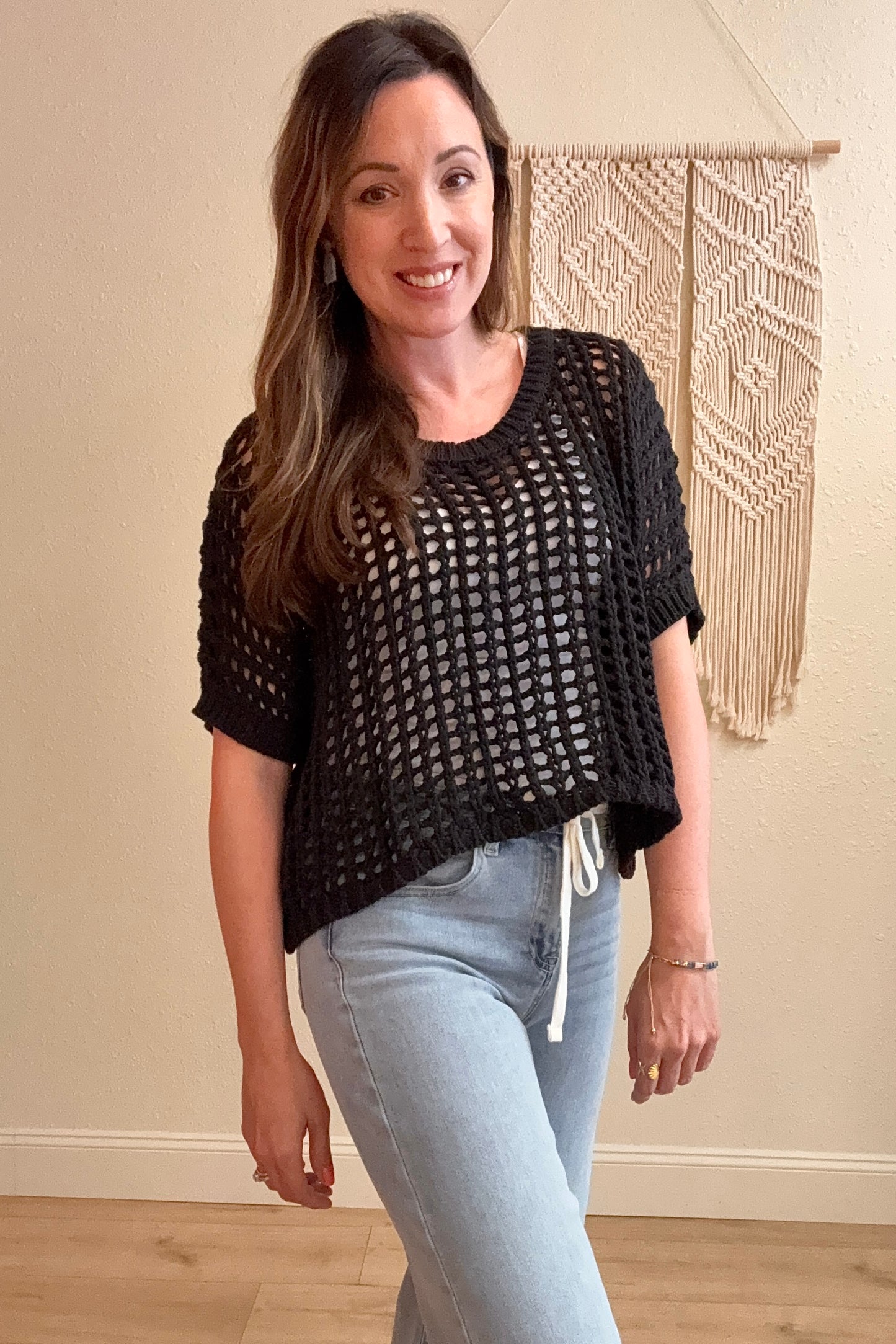 Aria Open Stitch Knit Top
