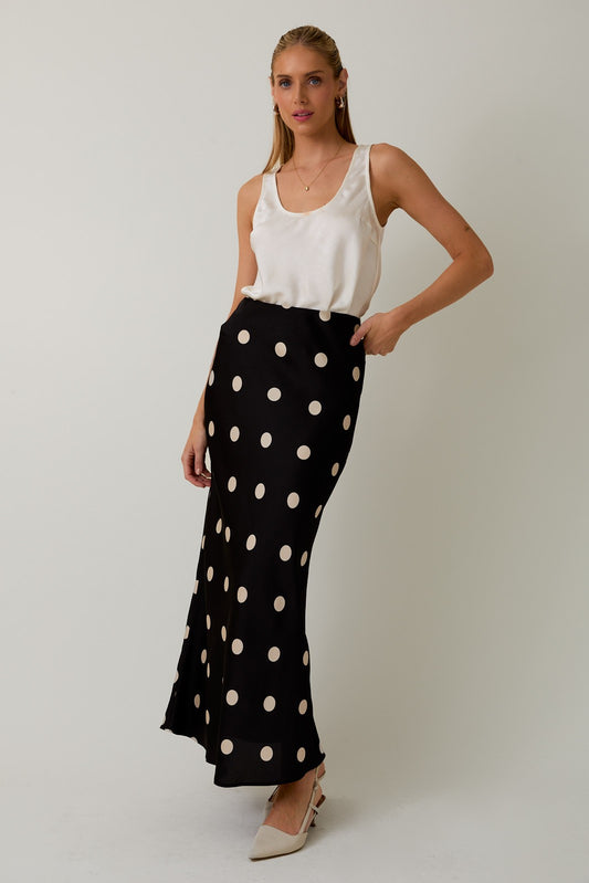Seraphina Polka Dot Maxi Skirt