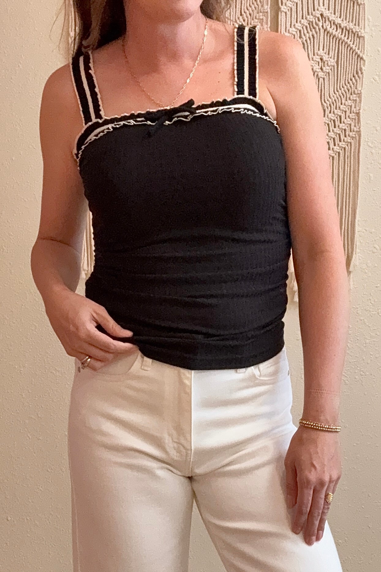 Kelly Contrast Trim Tank Top
