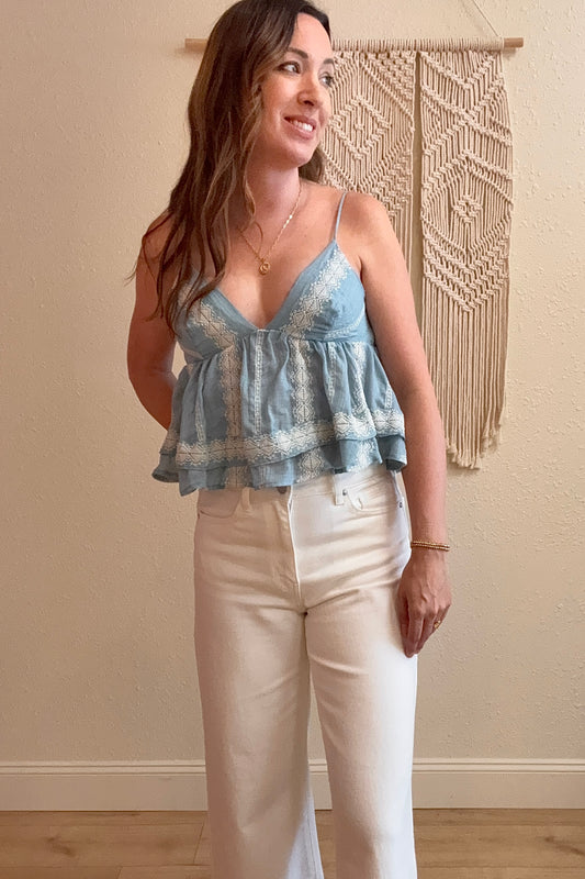 Willow Embroidered Babydoll Top