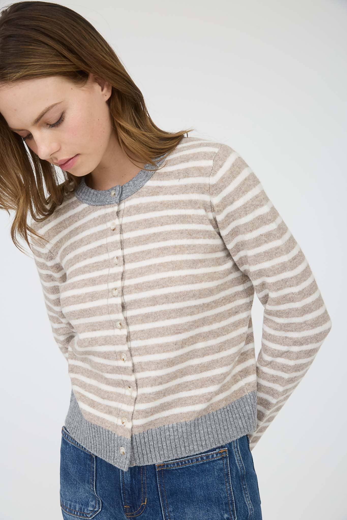 Nikki Stripe Cardigan Sweater