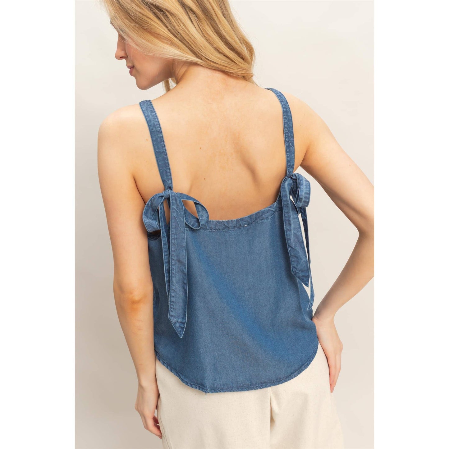 Amelia Mineral Wash Denim Tank