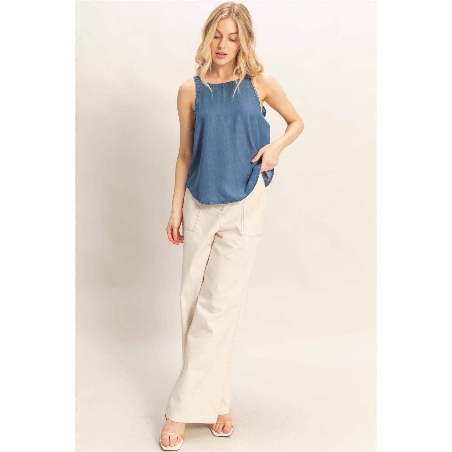 Amelia Mineral Wash Denim Tank